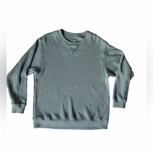 aerie Tops - Aerie The Sweat Waffle Crew Neck Oversized Light Blue Sweatshirt -Women's small